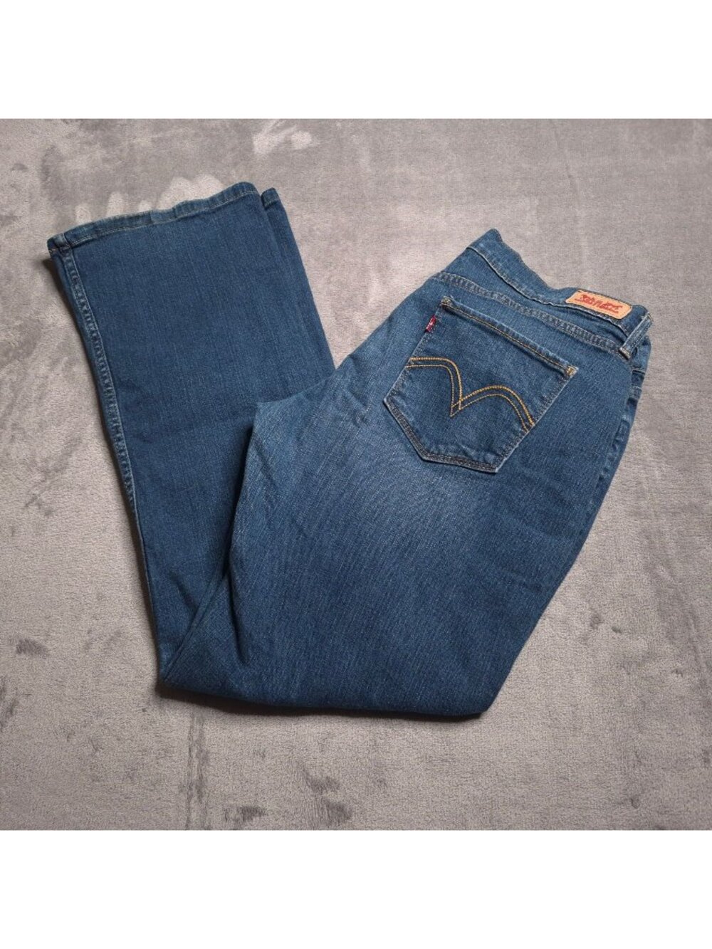Levis 524 Too Super Low Womens Bootcut Jeans 15 Medium Wash Stretch Altered